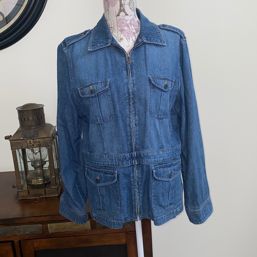 EUC Lauren Ralph Lauren Bali Military Jean Jacket